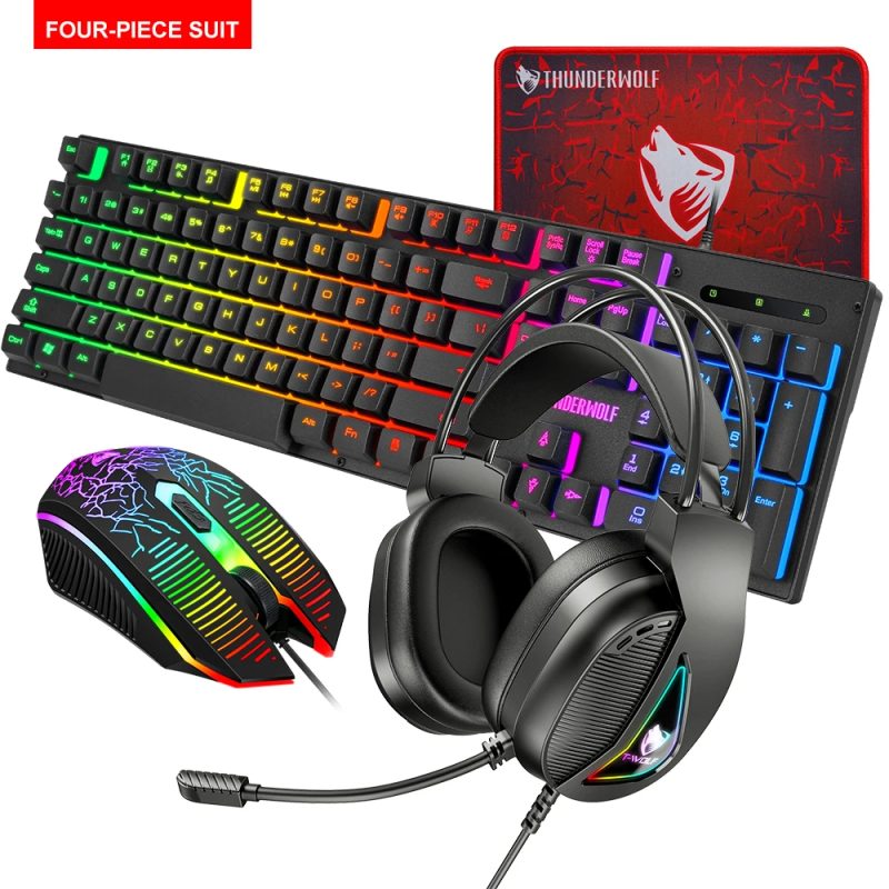 T-Wolf TF400 Gaming Keyboard, Mouse, Headphone, and Pad Kit Set - Image 7