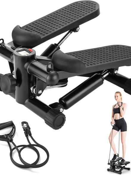 Lixada Swing Stepper - Mini Stepper for Home Exercise with Resistance Bands