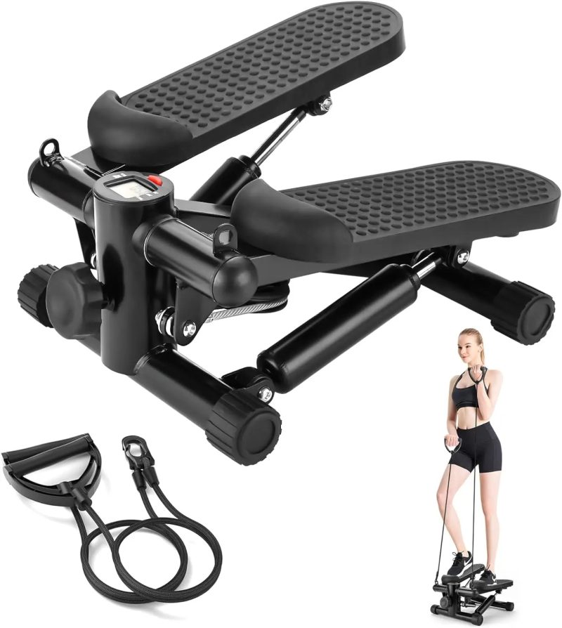 Lixada Swing Stepper - Mini Stepper for Home Exercise with Resistance Bands