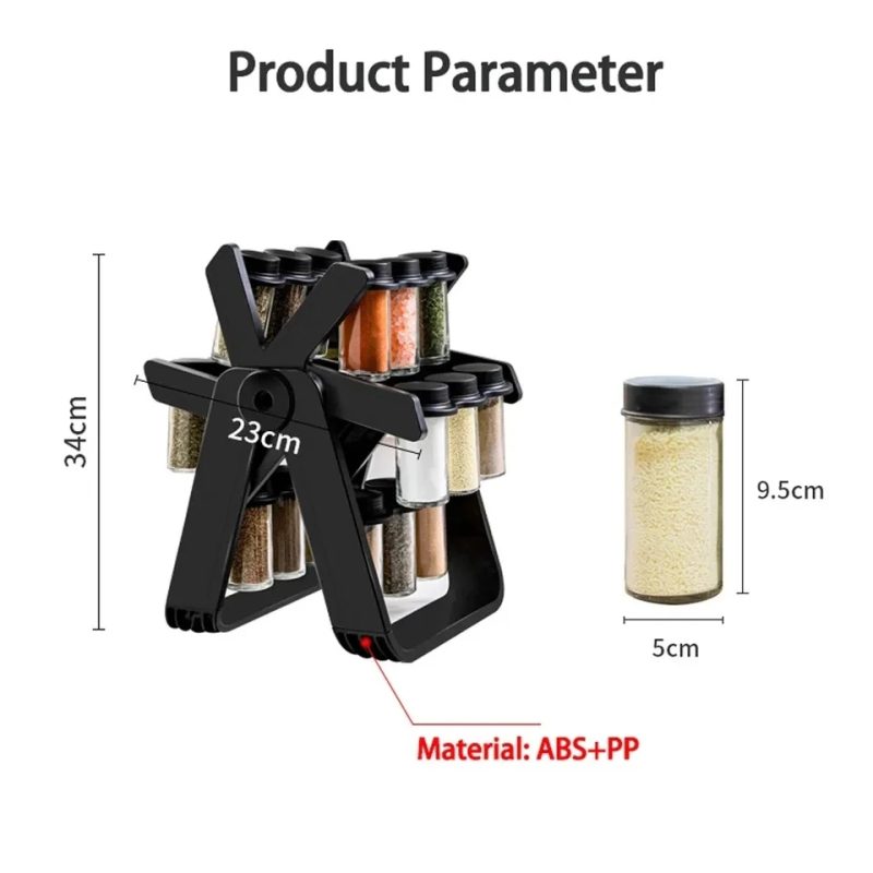 18 Cans Rotating Ferris Wheel Spice Condiment Rack - Image 5
