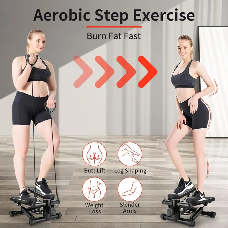 Lixada Swing Stepper - Mini Stepper for Home Exercise with Resistance Bands - Image 5