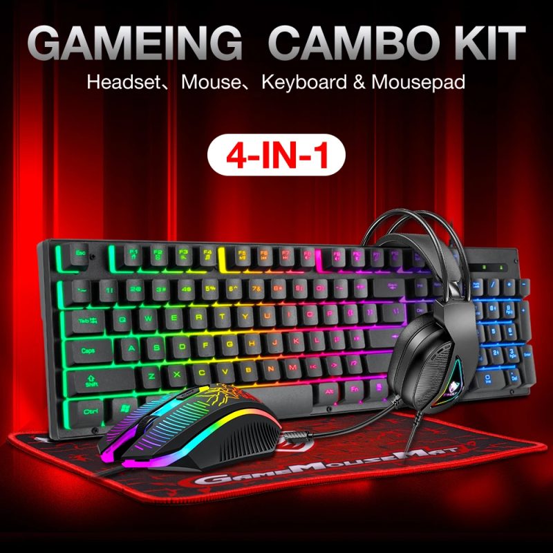 T-Wolf TF400 Gaming Keyboard, Mouse, Headphone, and Pad Kit Set - Image 5