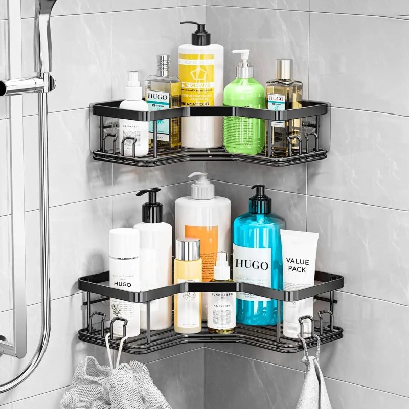 5 PCS Stainless Steel Corner Bath Shower Caddy Organizer - Image 6