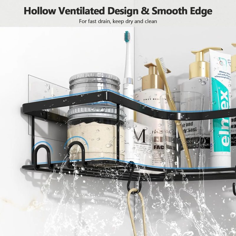 2-Piece Set Shower Shelf with Snap-On Hook - Image 3