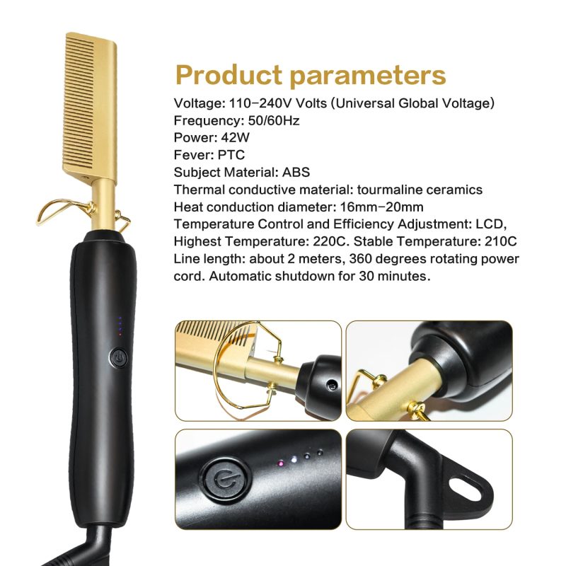 Electric Hot Straightening Heat Pressing Comb - Image 5