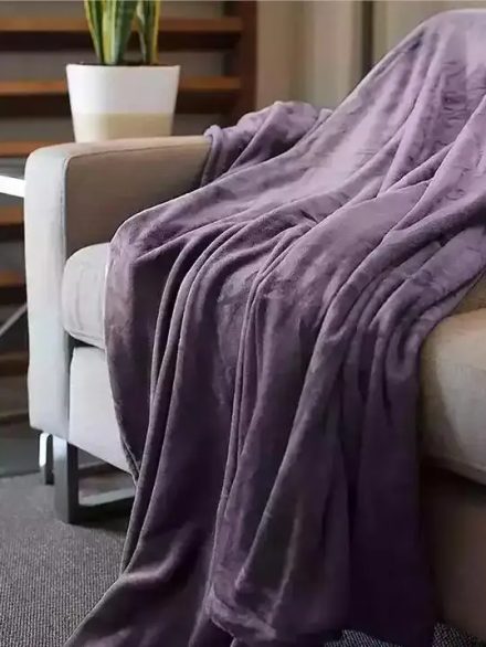 Plain Faux Fur Mink Fleece Throw Blanket (150cm x 200cm)