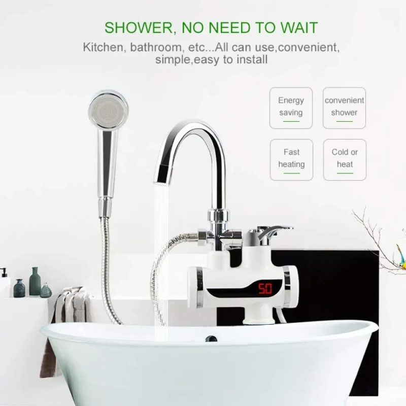Electric Instant Hot Water Faucet with LED Temperature Display - Image 3