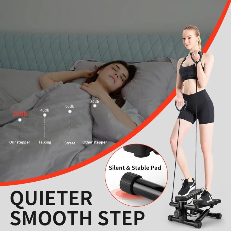 Lixada Swing Stepper - Mini Stepper for Home Exercise with Resistance Bands - Image 6