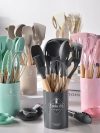 Silicone Wooden Handle Kitchenware Set